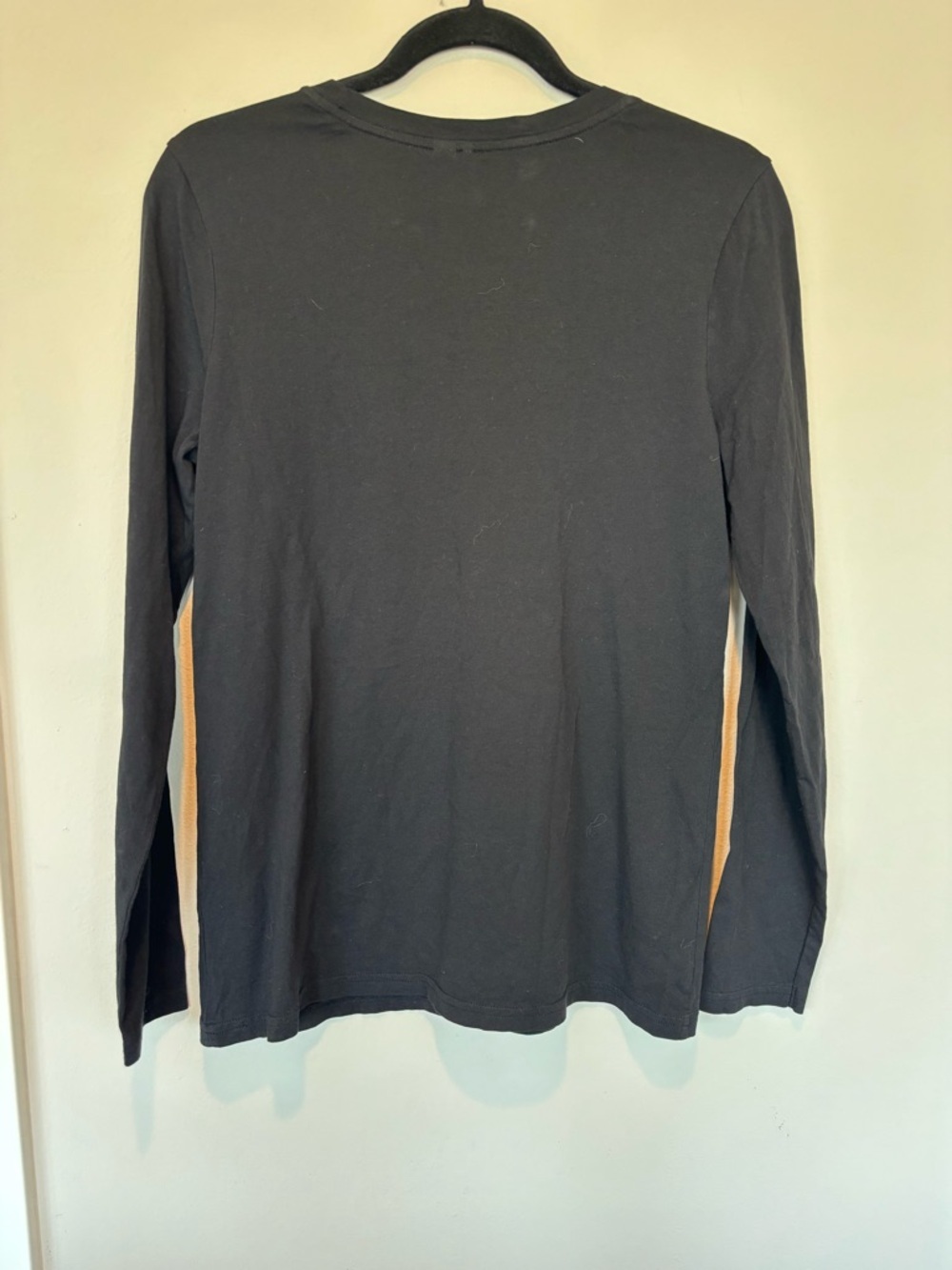 Nordstrom Black Long Sleeve Pima Cotton Crewneck Top 173 - Picture 2 of 4